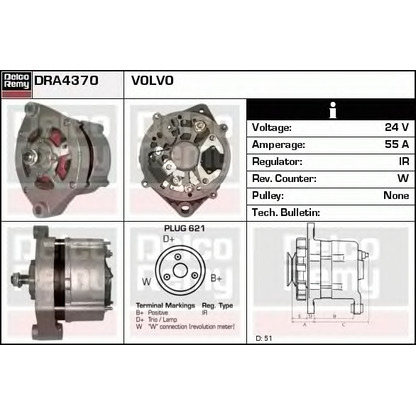 Photo Alternator DELCO REMY DRA4370