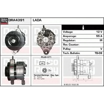 Photo Alternator DELCO REMY DRA4391