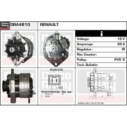 Foto Alternador DELCO REMY DRA4810