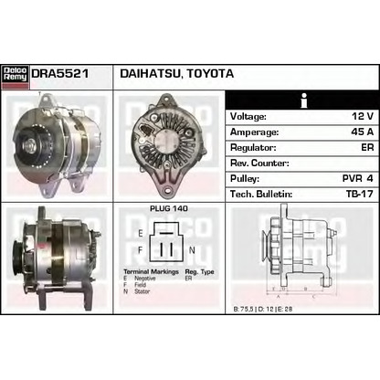 Foto Alternatore DELCO REMY DRA5521