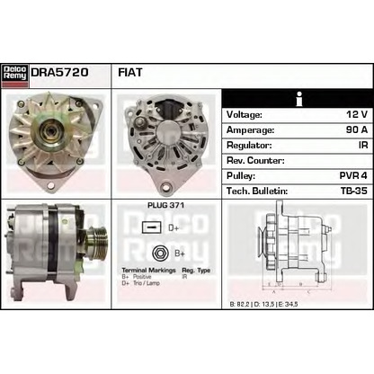 Foto Alternador DELCO REMY DRA5720