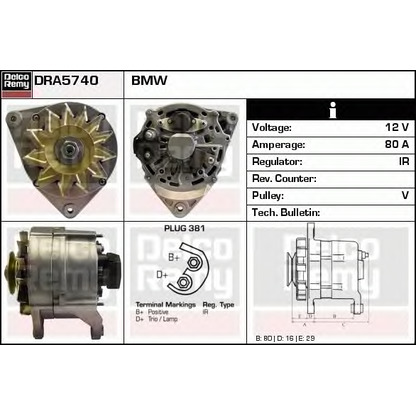 Zdjęcie Alternator DELCO REMY DRA5740