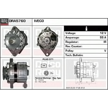 Photo Alternator DELCO REMY DRA5760