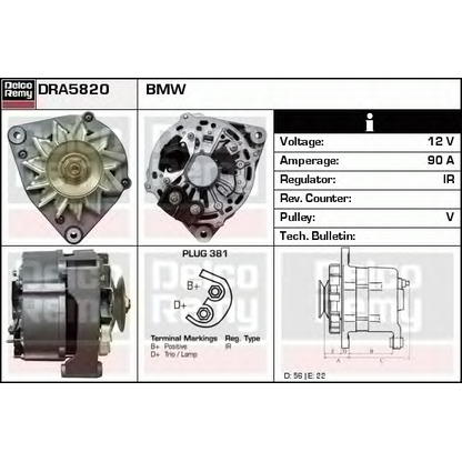 Photo Alternator DELCO REMY DRA5820