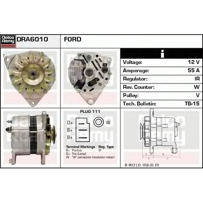 Photo Alternator DELCO REMY DRA6010