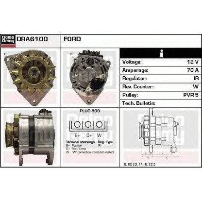 Photo Alternator DELCO REMY DRA6100