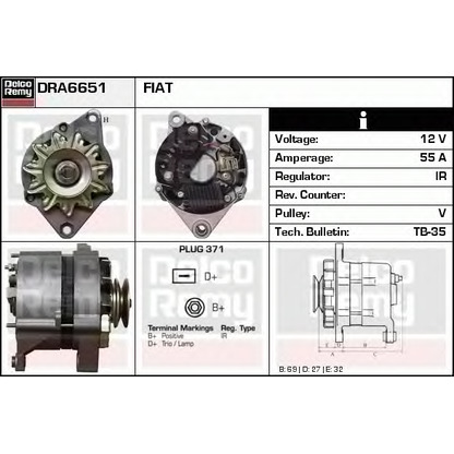 Zdjęcie Alternator DELCO REMY DRA6651