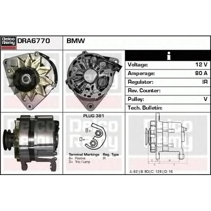 Foto Alternador DELCO REMY DRA6770