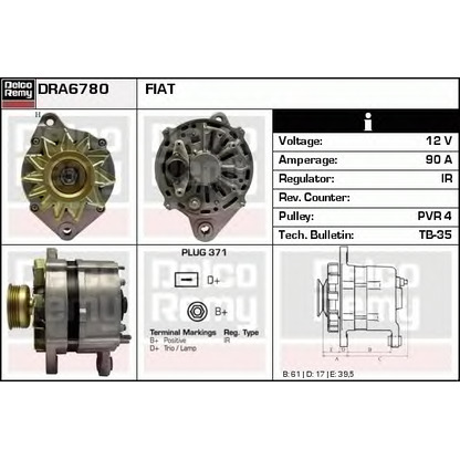 Foto Alternador DELCO REMY DRA6780