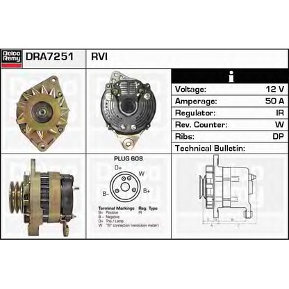 Foto Alternador DELCO REMY DRA7251