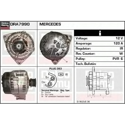 Foto Alternador DELCO REMY DRA7990