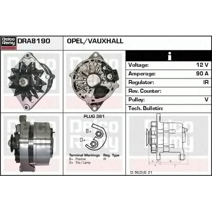 Photo Alternator DELCO REMY DRA8190