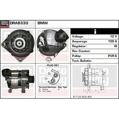 Foto Alternatore DELCO REMY DRA8330