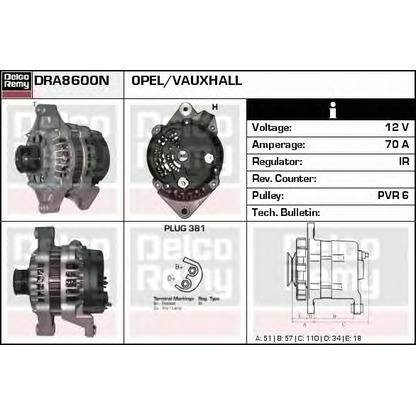 Foto Alternatore DELCO REMY DRA8600N