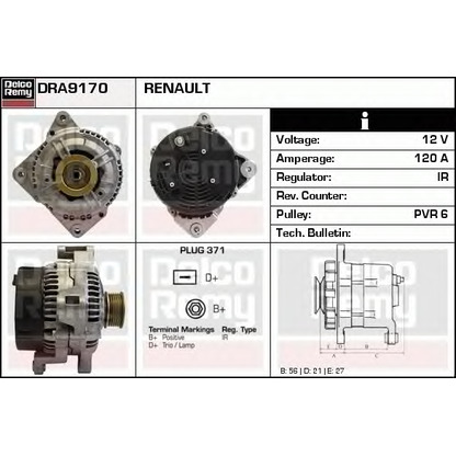 Foto Alternador DELCO REMY DRA9170