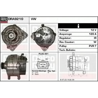 Фото Генератор DELCO REMY DRA9210