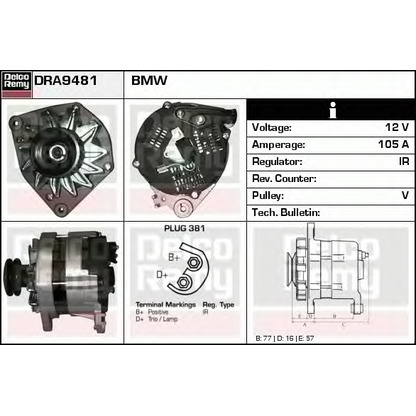 Foto Alternador DELCO REMY DRA9481