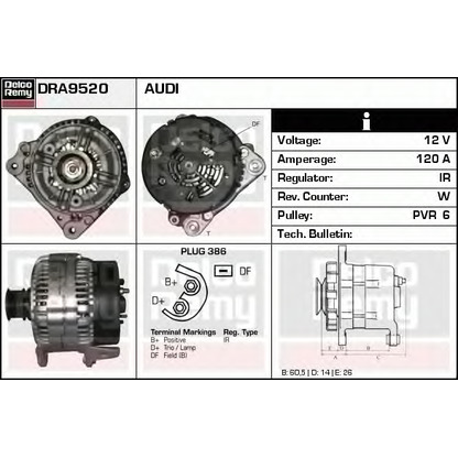 Photo Alternator DELCO REMY DRA9520