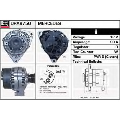 Zdjęcie Alternator DELCO REMY DRA9750