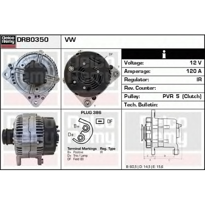 Zdjęcie Alternator DELCO REMY DRB0350