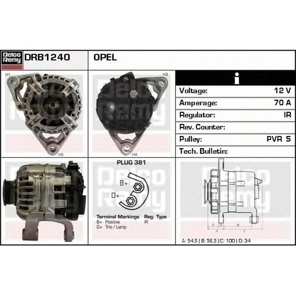 Zdjęcie Alternator DELCO REMY DRB1240