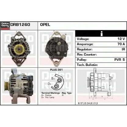 Photo Alternator DELCO REMY DRB1260