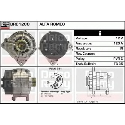 Zdjęcie Alternator DELCO REMY DRB1280