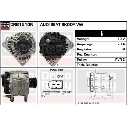 Foto Alternador DELCO REMY DRB1510N