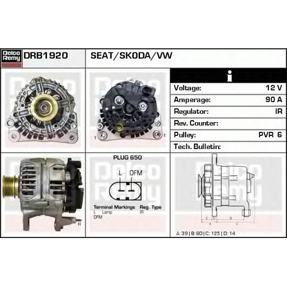 Foto Alternatore DELCO REMY DRB1920