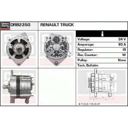 Photo Alternateur DELCO REMY DRB2350