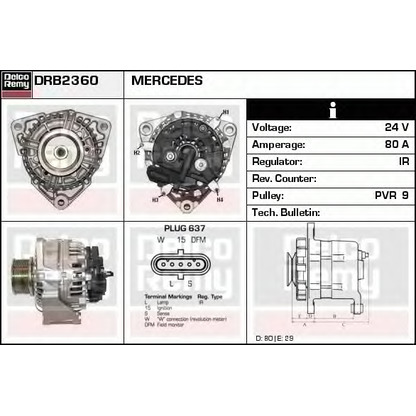 Photo Alternateur DELCO REMY DRB2360N