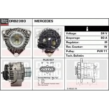 Zdjęcie Alternator DELCO REMY DRB2380