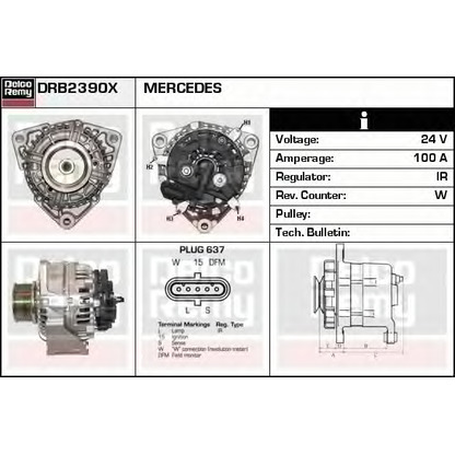 Zdjęcie Alternator DELCO REMY DRB2390X