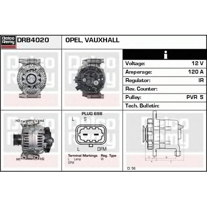 Photo Alternator DELCO REMY DRB4020