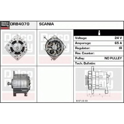 Foto Alternador DELCO REMY DRB4070