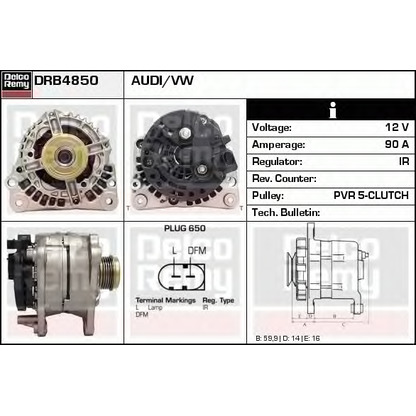 Photo Alternator DELCO REMY DRB4850