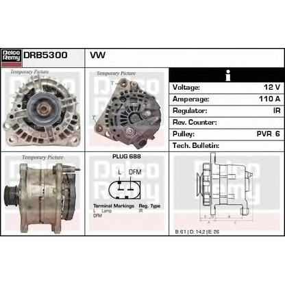 Photo Alternator DELCO REMY DRB5300