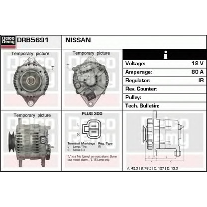 Zdjęcie Alternator DELCO REMY DRB5691