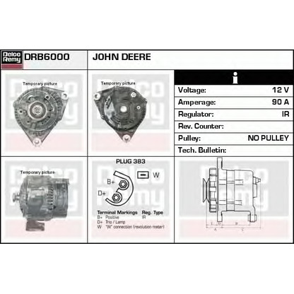 Фото Генератор DELCO REMY DRB6000