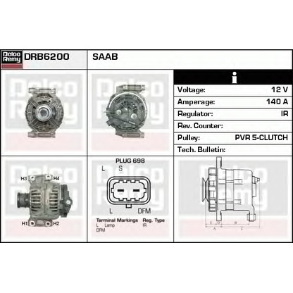 Photo Alternator DELCO REMY DRB6200