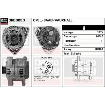 Zdjęcie Alternator DELCO REMY DRB6230