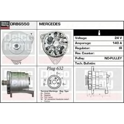 Foto Alternador DELCO REMY DRB6550