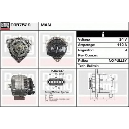 Foto Alternador DELCO REMY DRB7520