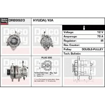 Zdjęcie Alternator DELCO REMY DRB9920