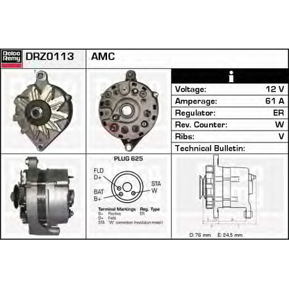 Photo Alternator DELCO REMY DRZ0113