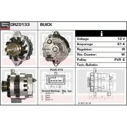 Zdjęcie Alternator DELCO REMY DRZ0133