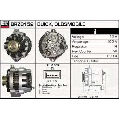 Photo Alternator DELCO REMY DRZ0152