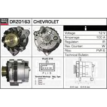 Photo Alternator DELCO REMY DRZ0163