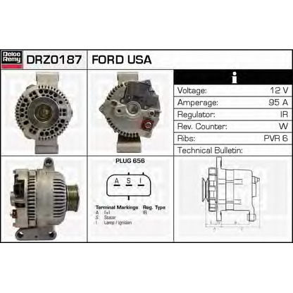 Zdjęcie Alternator DELCO REMY DRZ0187