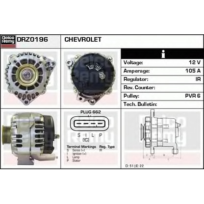 Foto Alternador DELCO REMY DRZ0196